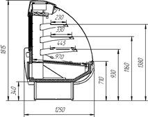 Витрины "Айс-К" +1+6 кондитерские с подтоварником вынос