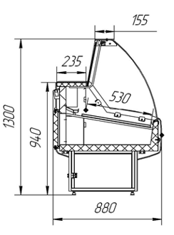 Витрины "Оптима-СНП" -5+5 с подтоварником