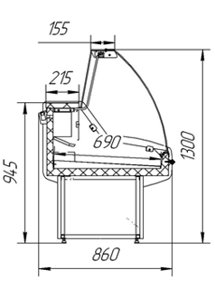 Витрины "Оптима-С" +1+6 без подтоварника
