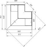 Витрины "Айс КУБ-Ув" +1+6 угол внутренний вынос